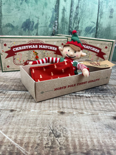 Picture of Christmas Elf Baby Boy in North Pole Matchbox